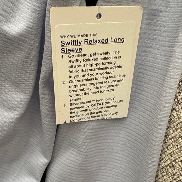 Lululemon Athletica Swiftly Relaxed Lavender Long Sleeve Top - Picture 3 of 3